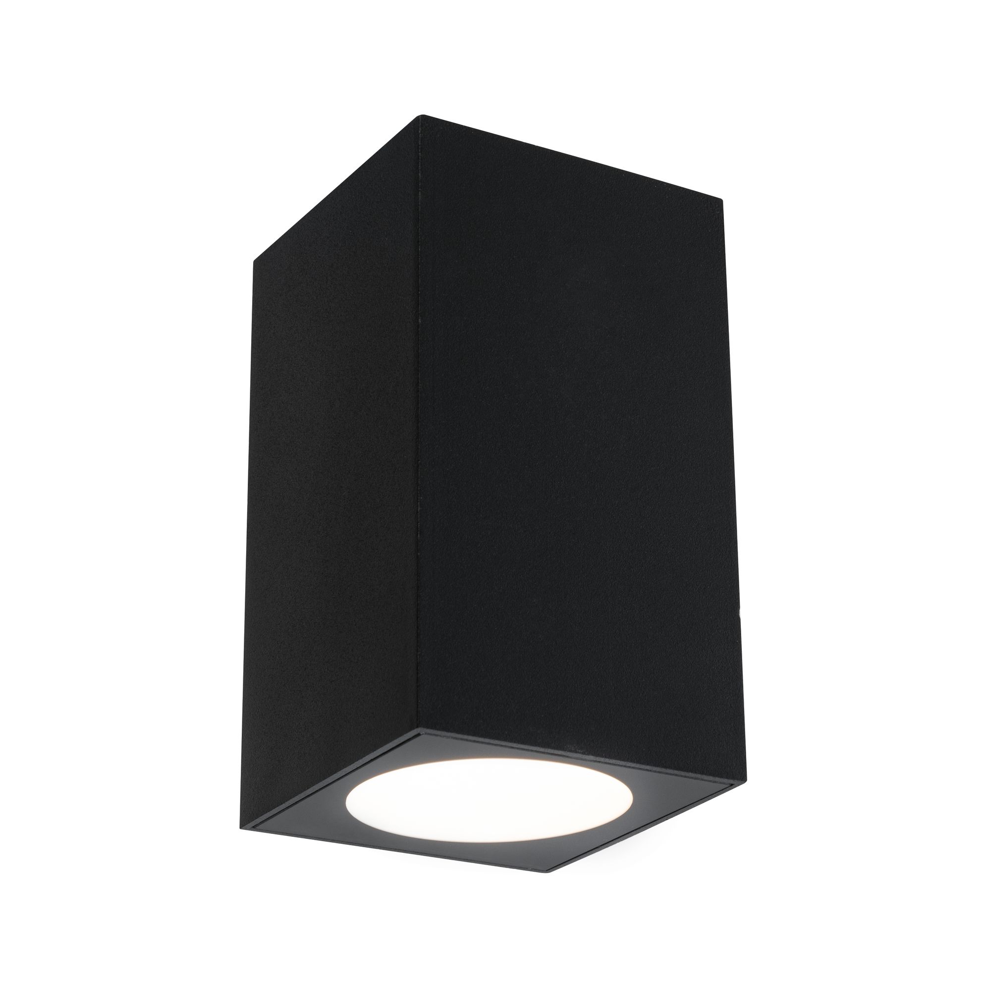 Zwarte vierkante metalen plafondlamp met geïntegreerde LED voor moderne binnenverlichting
