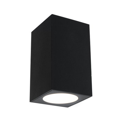 Zwarte vierkante metalen plafondlamp met geïntegreerde LED voor moderne binnenverlichting