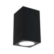 Zwarte vierkante metalen plafondlamp met geïntegreerde LED voor moderne binnenverlichting