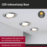 LED-inbouwlamp Base van geborsteld metaal met warmwit licht en draaibare LED-spots
