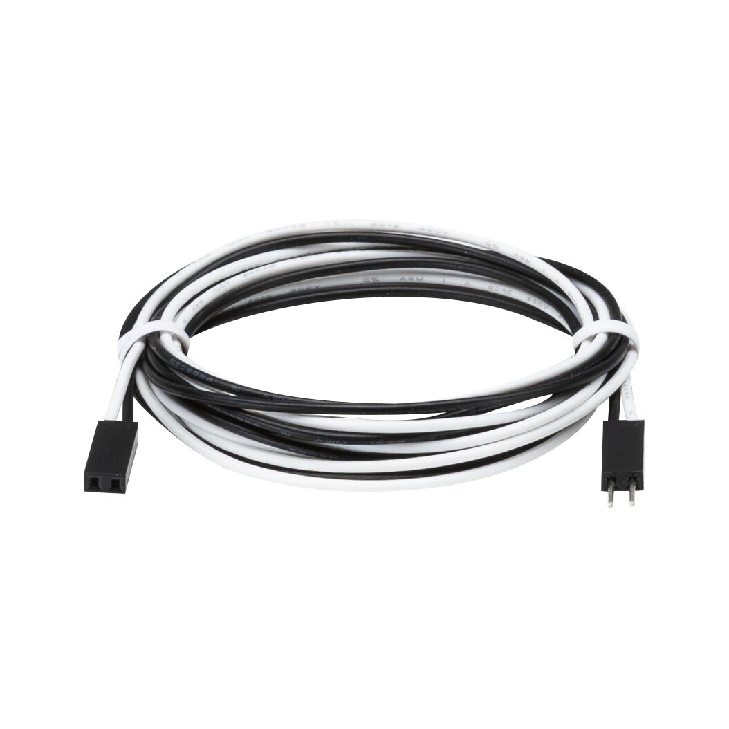 Black and white connection cable with two plugs for LED lighting systems