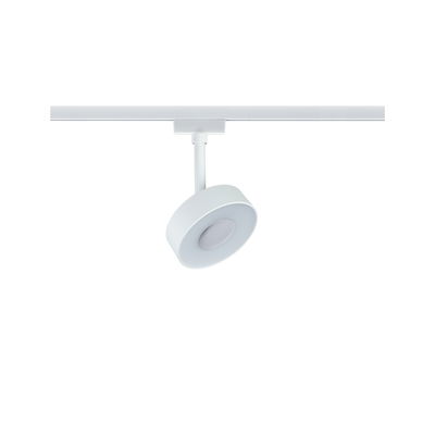 Spot LED moderne blanc en métal sur rail pour un éclairage flexible de la pièce