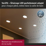 Éclairage LED VariFit encastré IP44, résistant aux éclaboussures et à la rouille, parfait pour salle de bain
