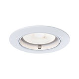 Round white plastic recessed spotlight housing for LED bulbs, modern ceiling lighting fixture