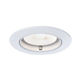Round white plastic recessed spotlight housing for LED bulbs, modern ceiling lighting fixture