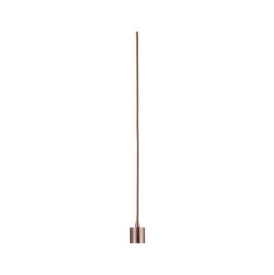 Copper-colored metal pendant light with fabric cable for modern indoor lighting
