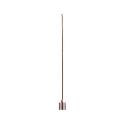 Copper-colored metal pendant light with fabric cable for modern indoor lighting