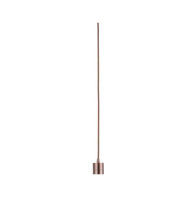 Copper-colored metal pendant light with fabric cable for modern indoor lighting