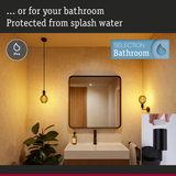 Modern bathroom lighting with IP44 splash water protection, suitable for damp environments