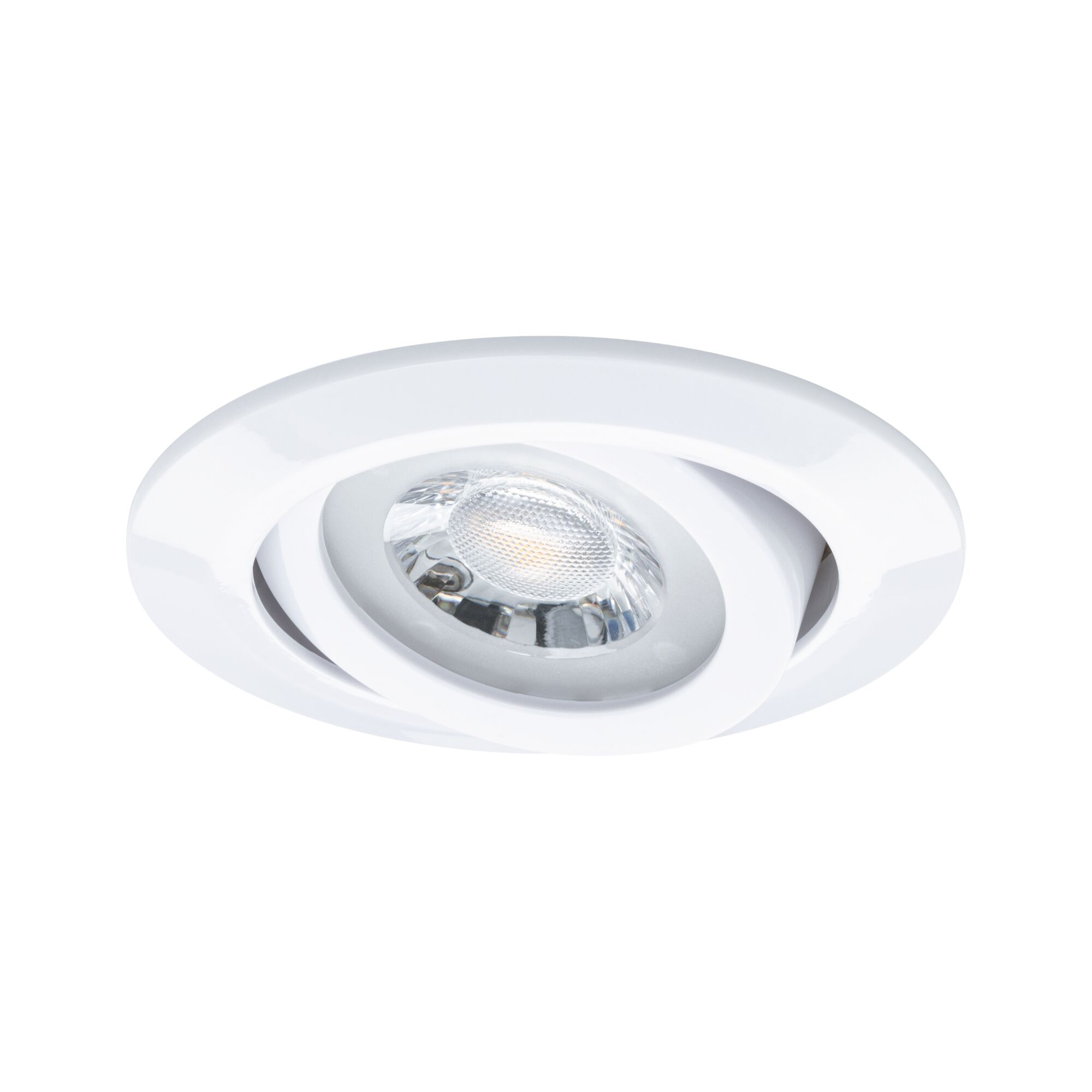 Spot encastré rond blanc en plastique avec réflecteur réglable pour éclairage LED