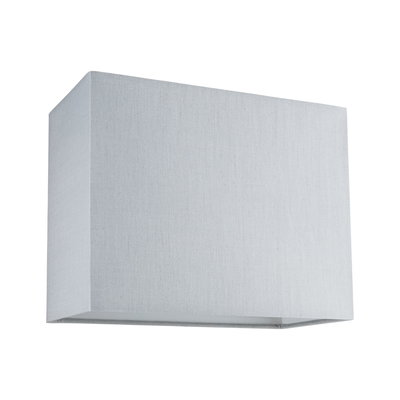 Modern rectangular wall lamp shade in grey fabric for stylish indoor lighting.