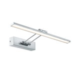 Moderne LED-Wandleuchte aus silbernem Metall mit warmweißem Licht für Wohnraumbeleuchtung