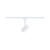 Modern white metal LED spotlight for track systems, dimmable and adjustable lighting solution