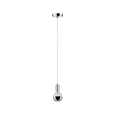 Modern pendant light with chrome fixture and clear bulb for stylish room lighting