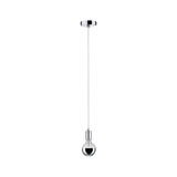 Suspension moderne avec support chromé et ampoule claire pour un éclairage élégant