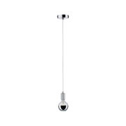 Modern pendant light with chrome fixture and clear bulb for stylish room lighting