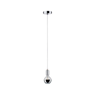 Suspension moderne avec support chromé et ampoule claire pour un éclairage élégant