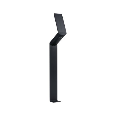 Black metal solar light with adjustable head for garden lighting and energy-saving outdoor lamp