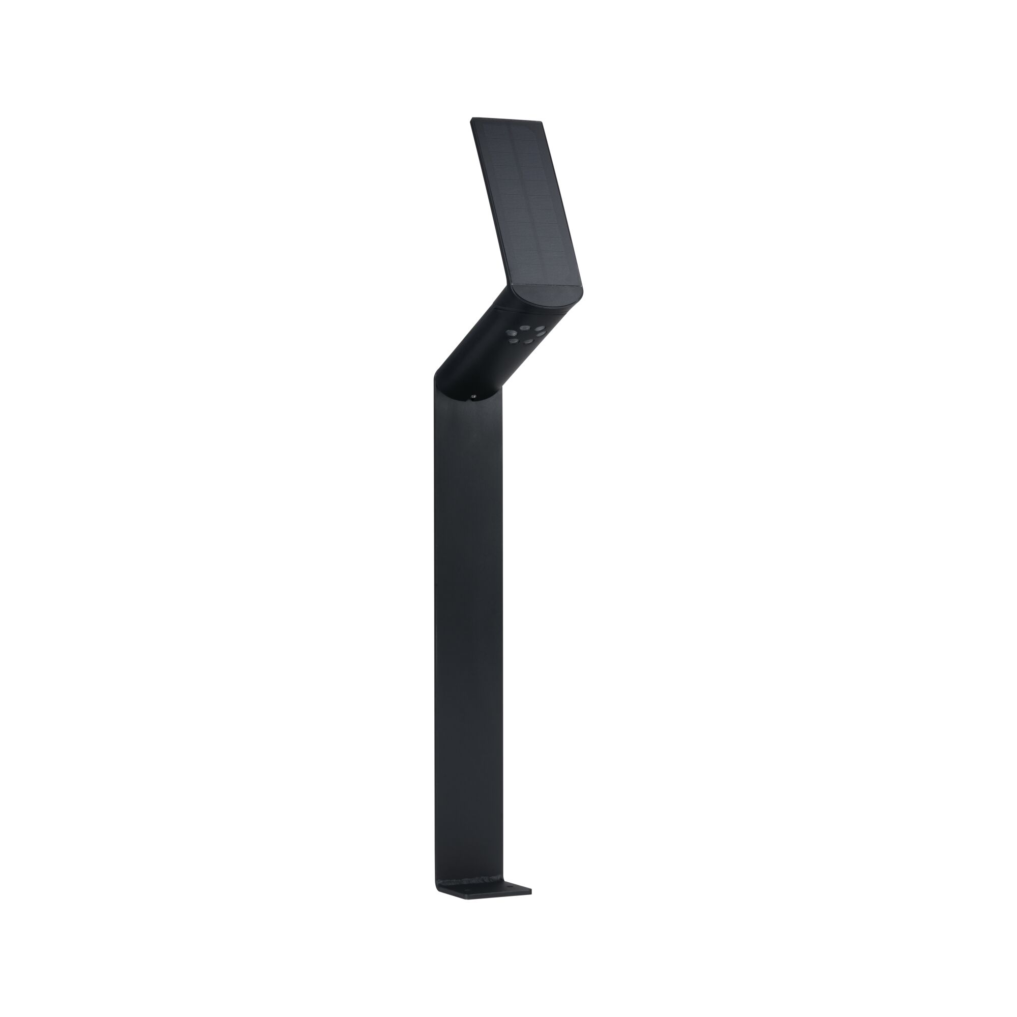 Lampe solaire LED noire en métal avec tête réglable pour éclairage extérieur et jardin