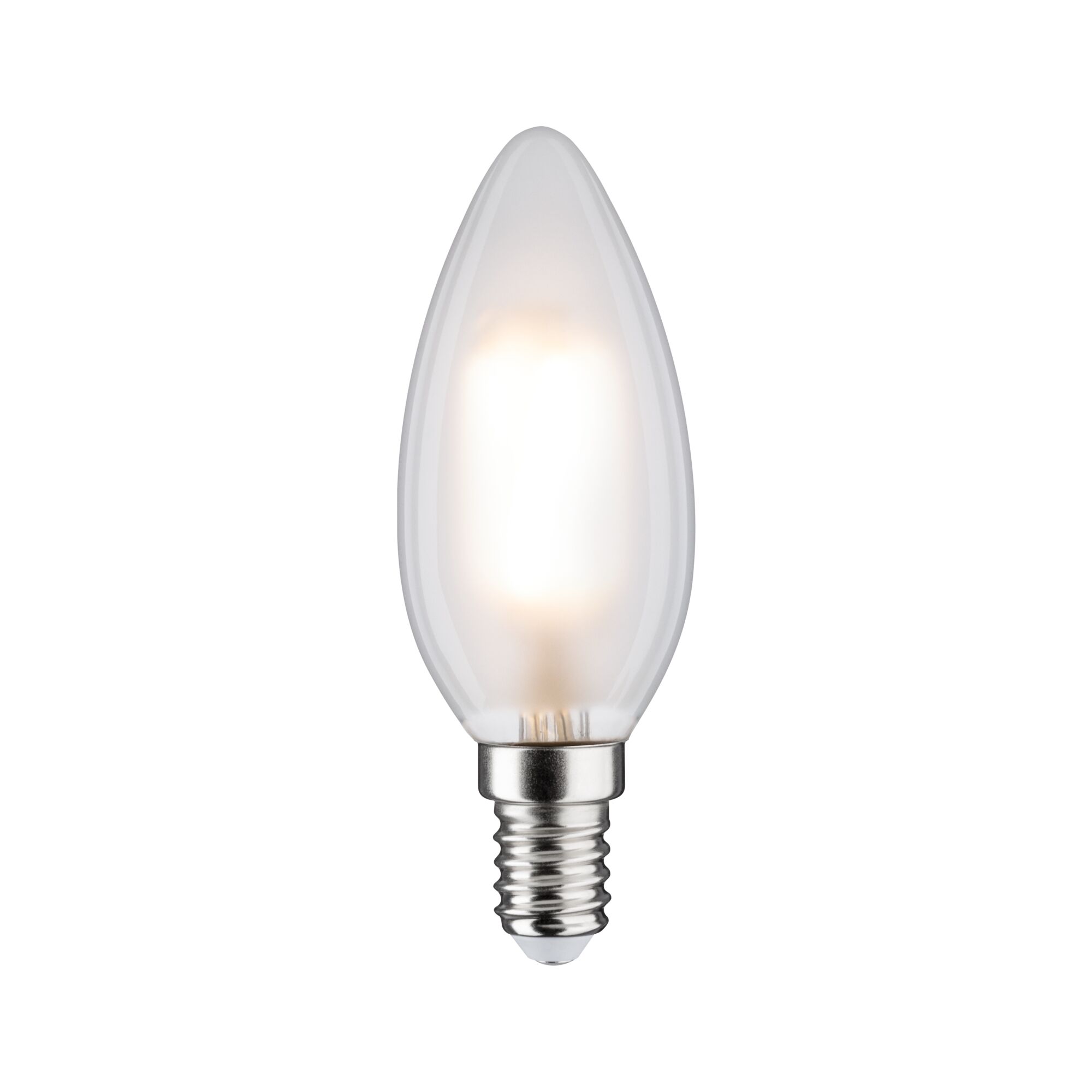 Mattweiße LED-Kerzenlampe mit E14-Fassung und energiesparender Beleuchtung für Wohnräume