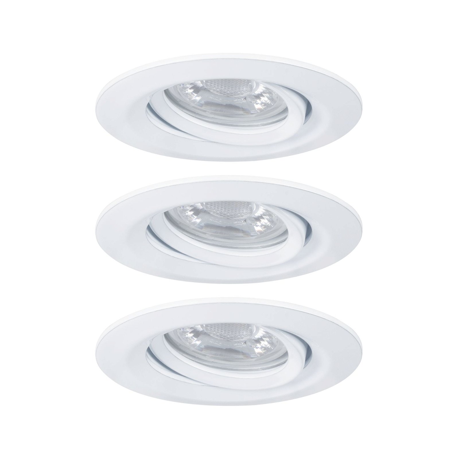 LED Recessed luminaire Easy Dim Nova Mini Plus Coin Basic Set Swivelling round 66mm 15° Coin 3x4,2W 3x300lm 230V dimmable 2700K Matt white