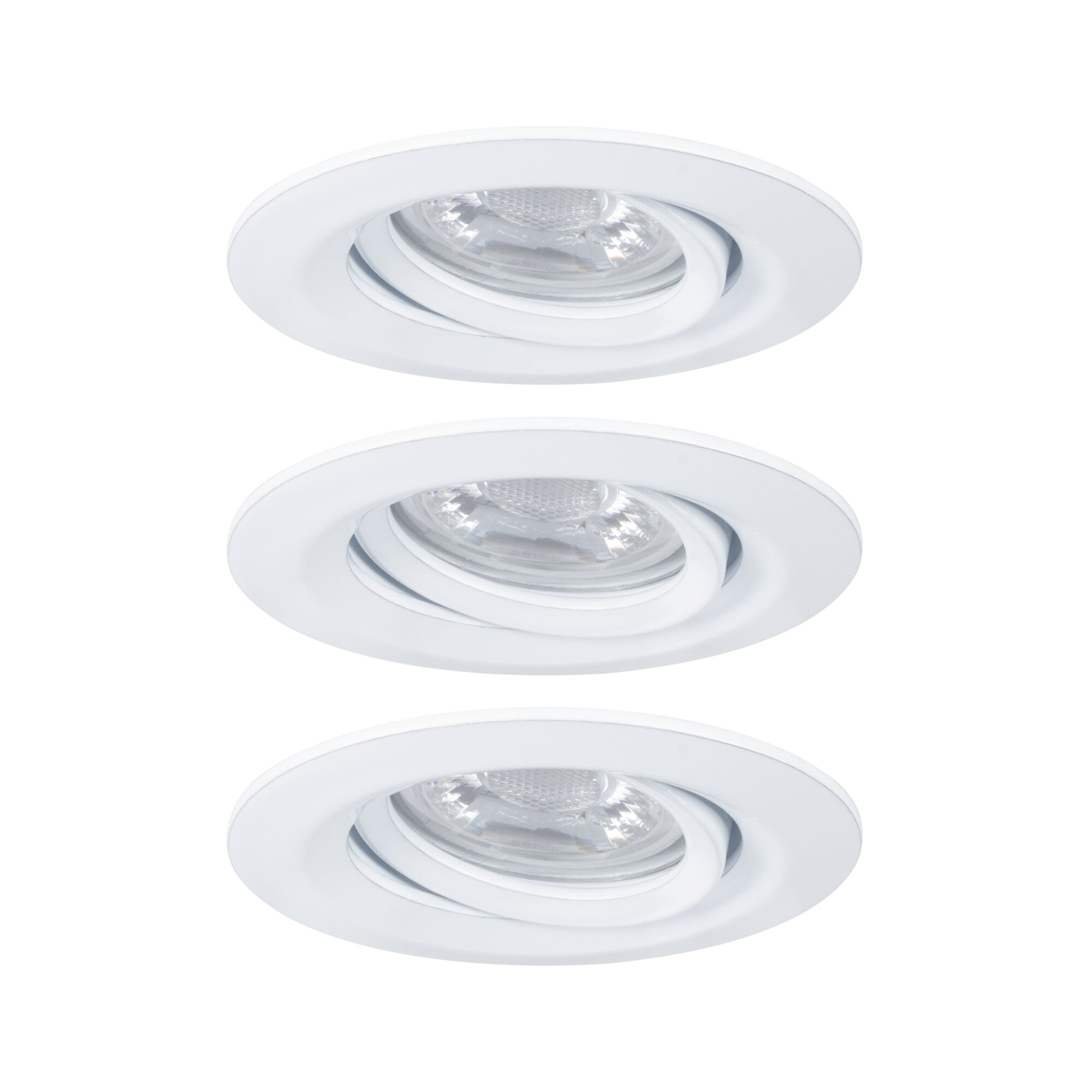 LED Recessed luminaire Easy Dim Nova Mini Plus Coin Basic Set Swivelling round 66mm 15° Coin 3x4,2W 3x300lm 230V dimmable 2700K Matt white