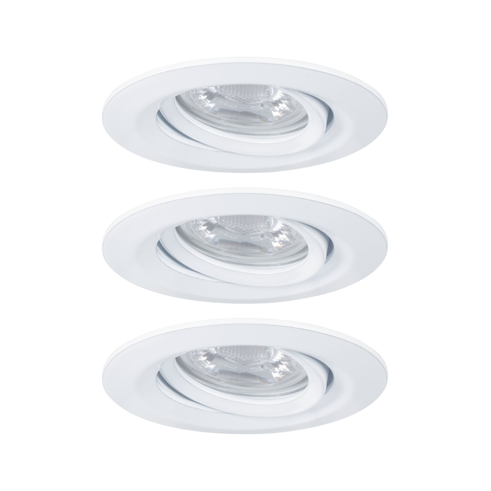 Hvid metal indbygningsspot med justerbar reflektor til fleksibel LED-belysning