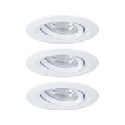 Weißer Einbaustrahler aus Metall mit schwenkbarem Reflektor für flexible LED-Beleuchtung