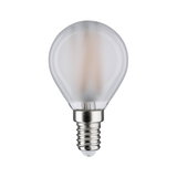 Ampoule LED ronde avec verre dépoli et culot E14 argenté pour éclairage économique