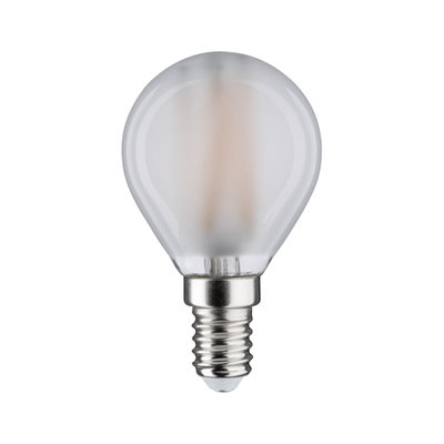 Ampoule LED ronde avec verre dépoli et culot E14 argenté pour éclairage économique