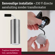 Eenvoudige installatie 230 V plafondlamp van geborsteld aluminium zonder transformator