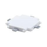 Connecteur en plastique blanc avec contacts métalliques pour systèmes d'éclairage LED sur rail