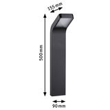 Schwarze LED-Außenleuchte aus Metall mit Abmessungen 500x155x90 mm für Gartenbeleuchtung