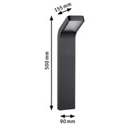 Applique extérieure LED noire en métal de 500x155x90 mm pour éclairage de jardin