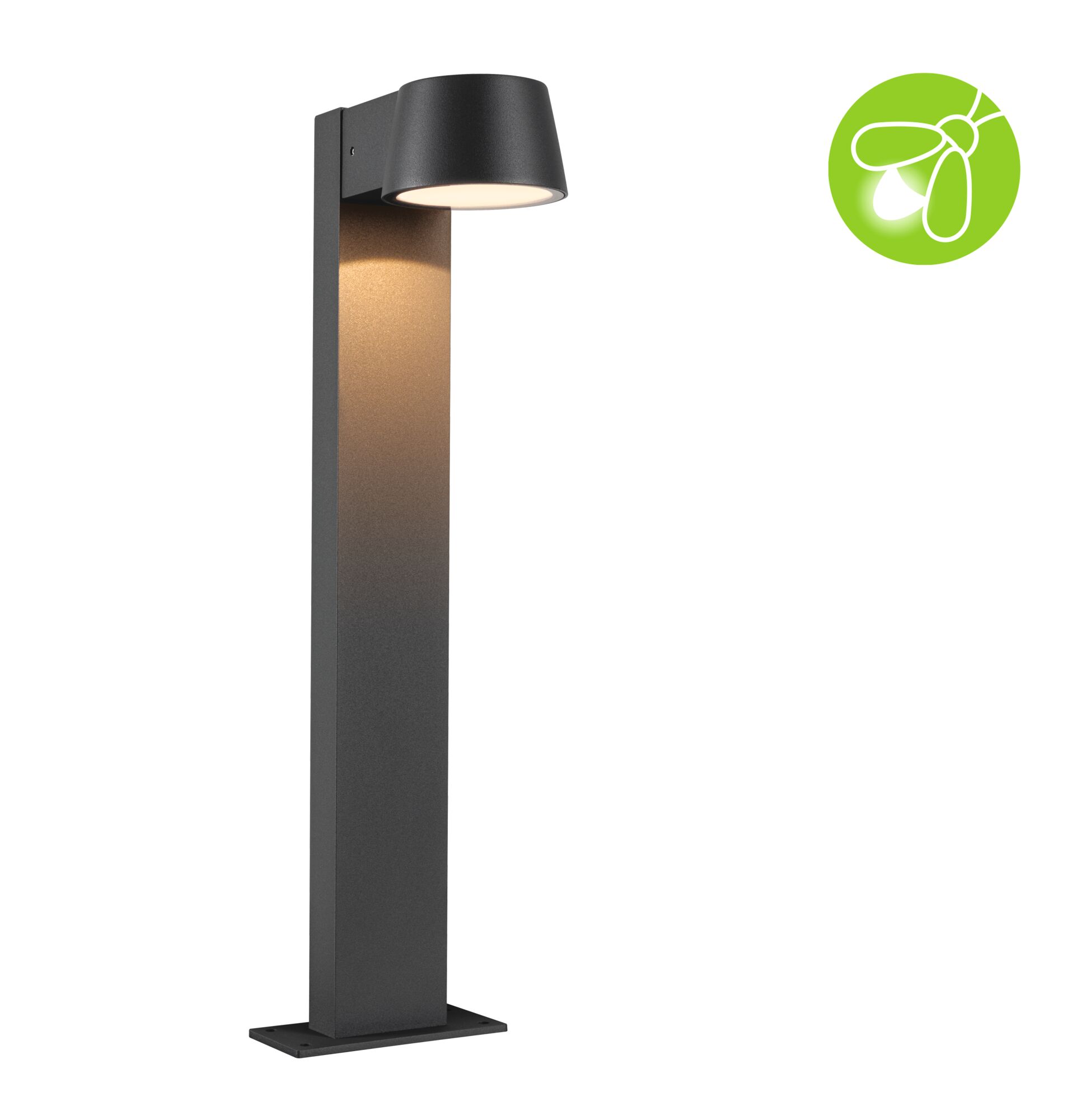Modern anthracite metal LED outdoor lamp with warm white light and energy-saving technology