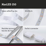 Bande LED MaxLED 250 avec 30 LEDs/m, ruban adhésif, coupable tous les 16,7 cm, connexion facile éclairage LED