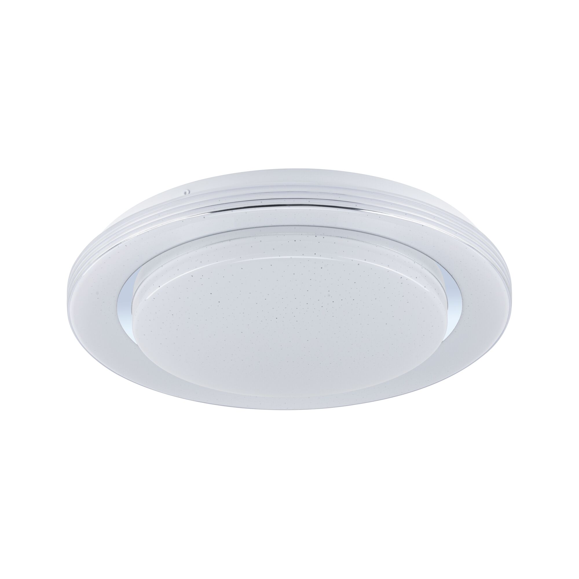 Round white LED ceiling light with starry sky effect made of plastic for living spaces