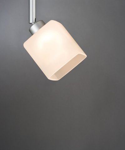 Modern ceiling spotlight with matte white glass and silver metal for stylish room lighting