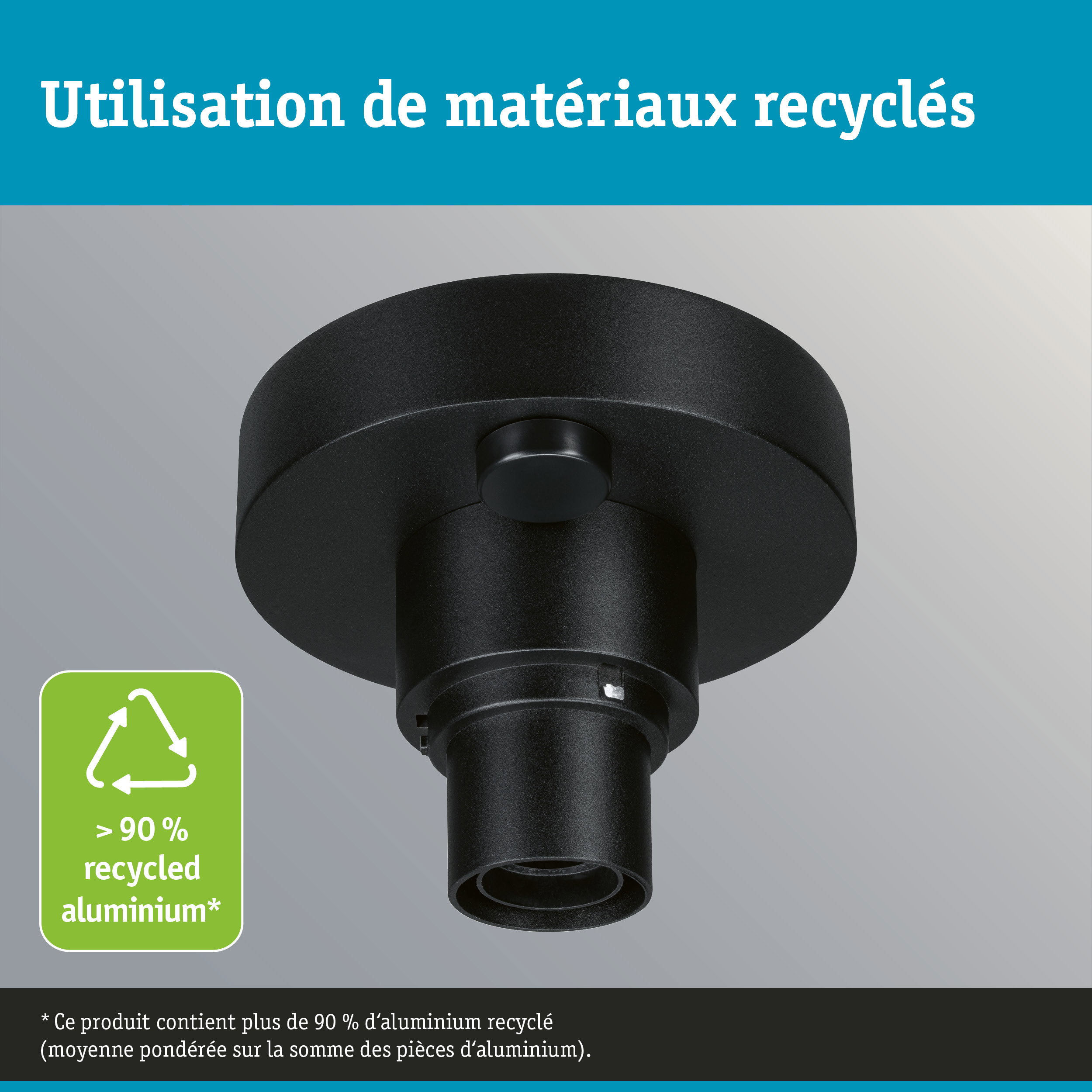 ModuShine Support de plafond IP44 rond Anthracite
