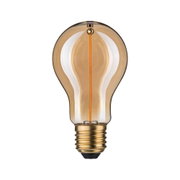 Vintage light bulb with amber glass and gold base for decorative lighting and retro style