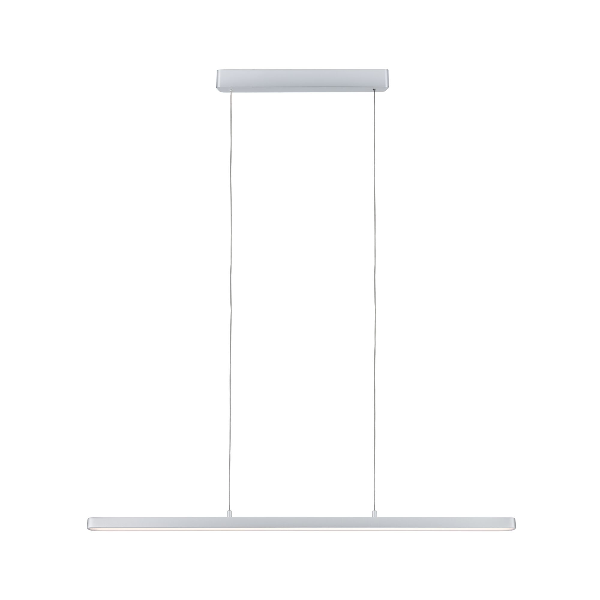 Minimalistische weiße LED-Pendelleuchte aus Metall mit schlankem Design für moderne Innenräume