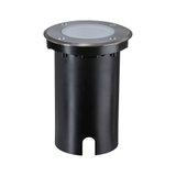 Spot encastré rond en acier inoxydable et plastique noir pour éclairage extérieur