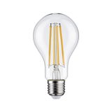 Klassisk LED-pære med klart glas og synlige orange filamenter til energieffektiv belysning