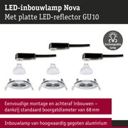LED-inbouwlamp Nova met platte LED-reflector GU10 en verwisselbare lamp in zwart en wit