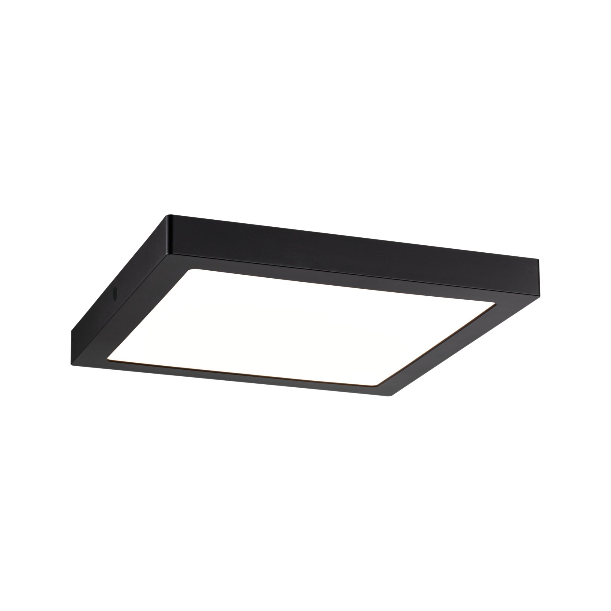 Plafonnier LED carré noir avec diffuseur blanc en plastique pour éclairage intérieur moderne