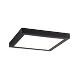 Plafonnier LED carré noir avec diffuseur blanc en plastique pour éclairage intérieur moderne