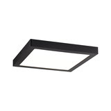 Schwarze quadratische LED-Deckenleuchte mit weißem Diffusor aus Kunststoff für moderne Innenräume