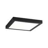 Schwarze quadratische LED-Deckenleuchte mit weißem Diffusor aus Kunststoff für moderne Innenräume