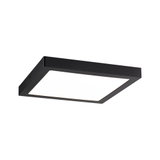 Black square metal LED ceiling light with white diffuser for modern interior lighting