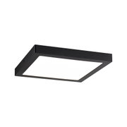 Black square metal LED ceiling light with white diffuser for modern interior lighting